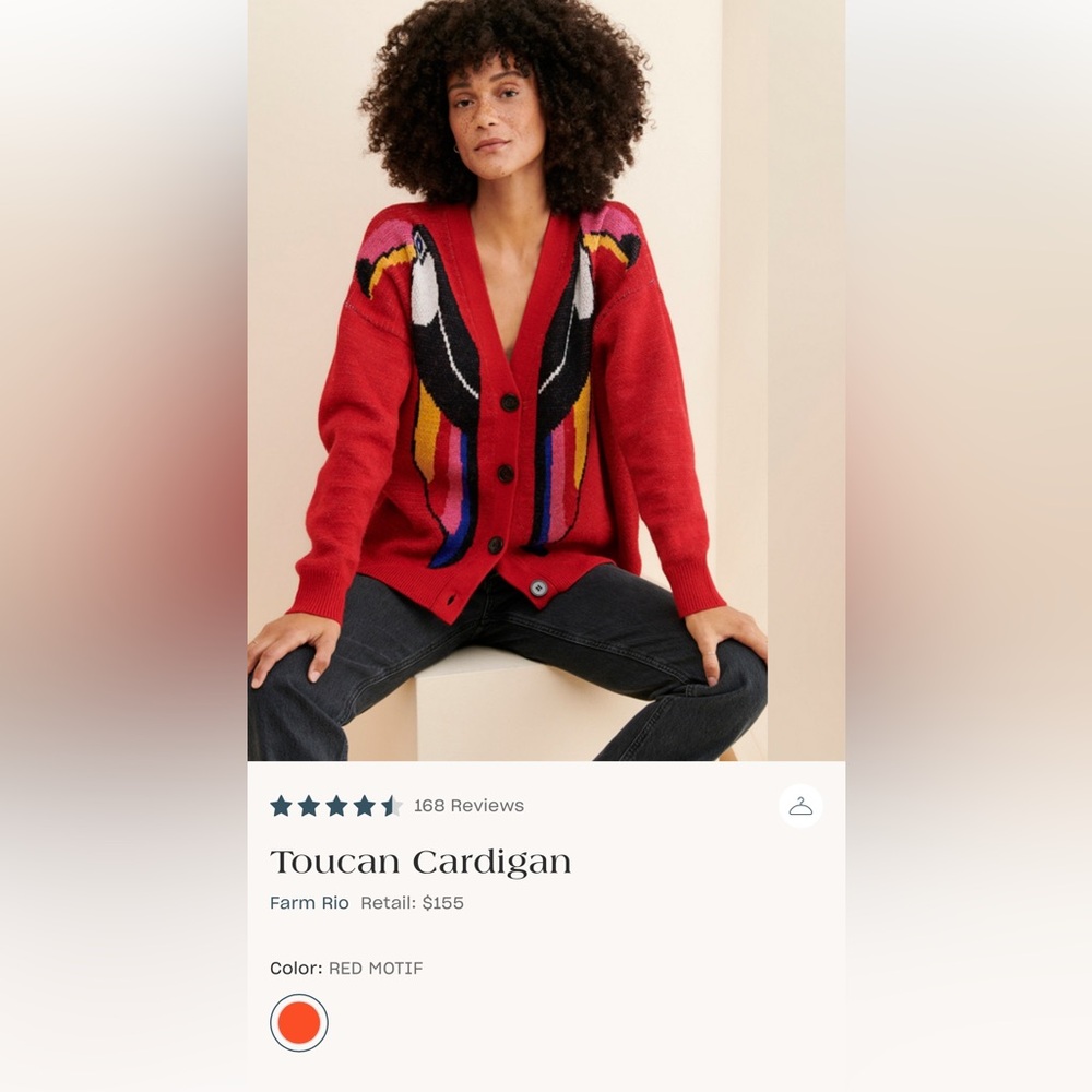 Farm Rio Toucan Cardigan size medium